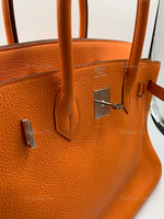 HERMES Birkin 35 Clemence Leather Orange Palladium hardware