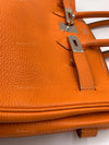 HERMES Birkin 35 Clemence Leather Orange Palladium hardware