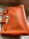 HERMES Birkin 35 Clemence Leather Orange Palladium hardware