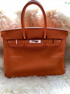 HERMES Birkin 35 Clemence Leather Orange Palladium hardware