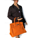 HERMES Birkin 35 Clemence Leather Orange Palladium hardware