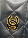 Sold-CHANEL Black Lambskin Mini Clutch Wallet Crossbody Bag Gold Hardware