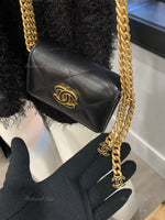 Sold-CHANEL Black Lambskin Mini Clutch Wallet Crossbody Bag Gold Hardware