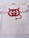 Kids - Gucci Children Short Sleeves Top White with Logo Size 6/9 months