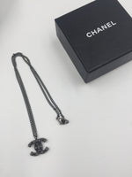 Sold-CHANEL CC black/dark grey Necklace