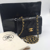 Sold-CHANEL Classic Lambskin Chain Mini Square Flap Bag black/gold