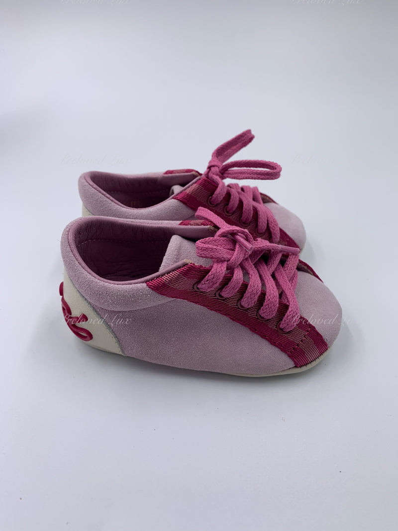 Kids - Gucci Baby Pink Logo Shoes Size EU 16 US 0-1