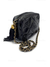 Sold-CHANEL Patent Leather Black Mini Camera Bag with Tassel