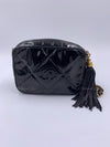 Sold-CHANEL Patent Leather Black Mini Camera Bag with Tassel