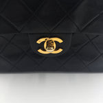 Sold-CHANEL Classic Lambskin Chain Mini Square Flap Bag black/gold