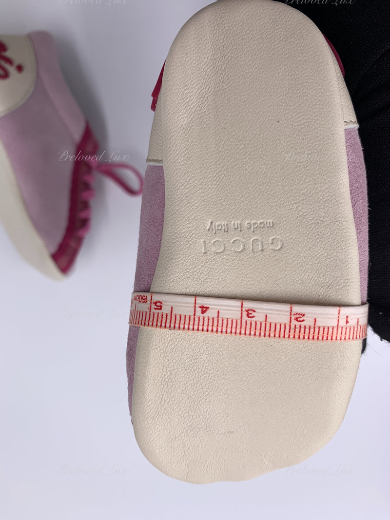 Kids - Gucci Baby Pink Logo Shoes Size EU 16 US 0-1