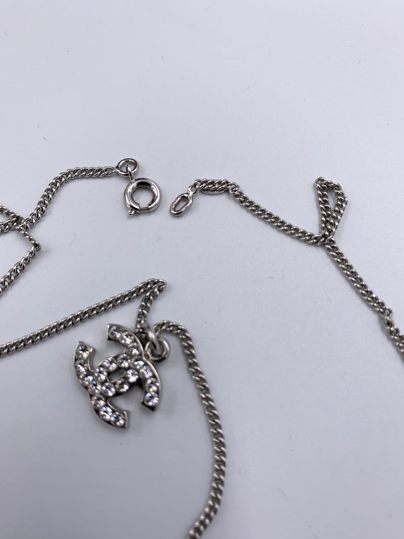 Sold-CHANEL CC Rhinestones Necklace