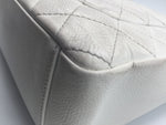 Sold-CHANEL Caviar Quilted Petite Shopping Tote White PST