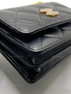 Sold-CHANEL Black Lambskin Mini Clutch Pending CC  Wallet-on-the-Chain Crossbody Bag Gold Hardware