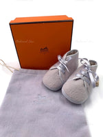 Sold-Hermes Newborn Baby First Shoes Greyish Purple Color