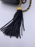 Sold-CHANEL Patent Leather Black Mini Camera Bag with Tassel