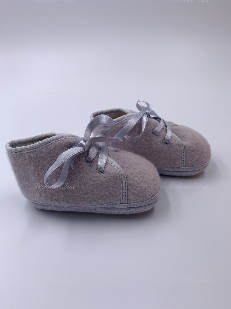 Sold-Hermes Newborn Baby First Shoes Greyish Purple Color