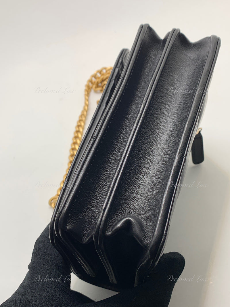 Sold-CHANEL Black Lambskin Mini Clutch Pending CC  Wallet-on-the-Chain Crossbody Bag Gold Hardware