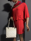 Sold-CHANEL Caviar Quilted Petite Shopping Tote White PST