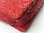 CHANEL Lambskin Medium Boy Reverso Flap Red with aged silver hardware