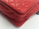 CHANEL Lambskin Medium Boy Reverso Flap Red with aged silver hardware