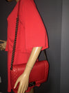 CHANEL Lambskin Medium Boy Reverso Flap Red with aged silver hardware