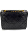 Sold-CHANEL Classic Lambskin Double Chain Double Flap Bag black/gold