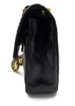 Sold-CHANEL Classic Lambskin Double Chain Double Flap Bag black/gold