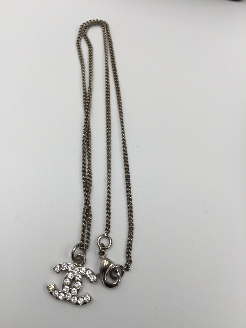 Sold-CHANEL CC Rhinestones Necklace