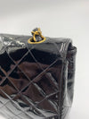 CHANEL Classic Mini Square Black Shoulder Bag Crossbody - Gold Hardware Patent Leather