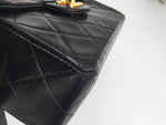 Sold-CHANEL Classic Lambskin Chain Mini Square Flap Bag black/gold J187