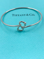 Sold-Tiffany 
Co Silver 925 Elsa Peretti Double Open Heart Bangle Bracelet