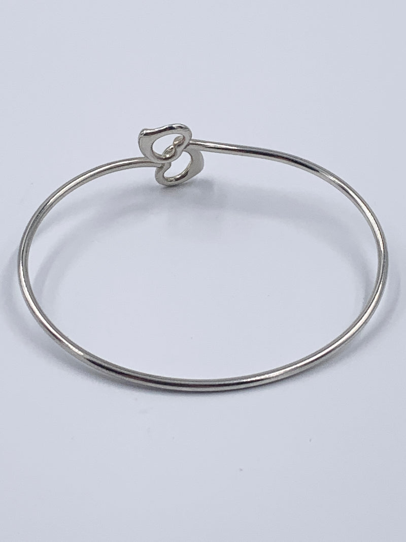 Sold-Tiffany 
Co Silver 925 Elsa Peretti Double Open Heart Bangle Bracelet