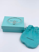 Sold-Tiffany 
Co Silver 925 Elsa Peretti Double Open Heart Bangle Bracelet