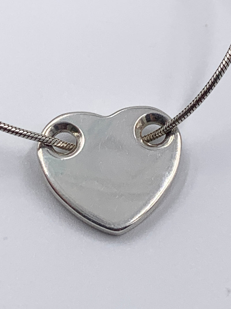 Tiffany 
Co 925 Silver Full Heart Pendant Necklace