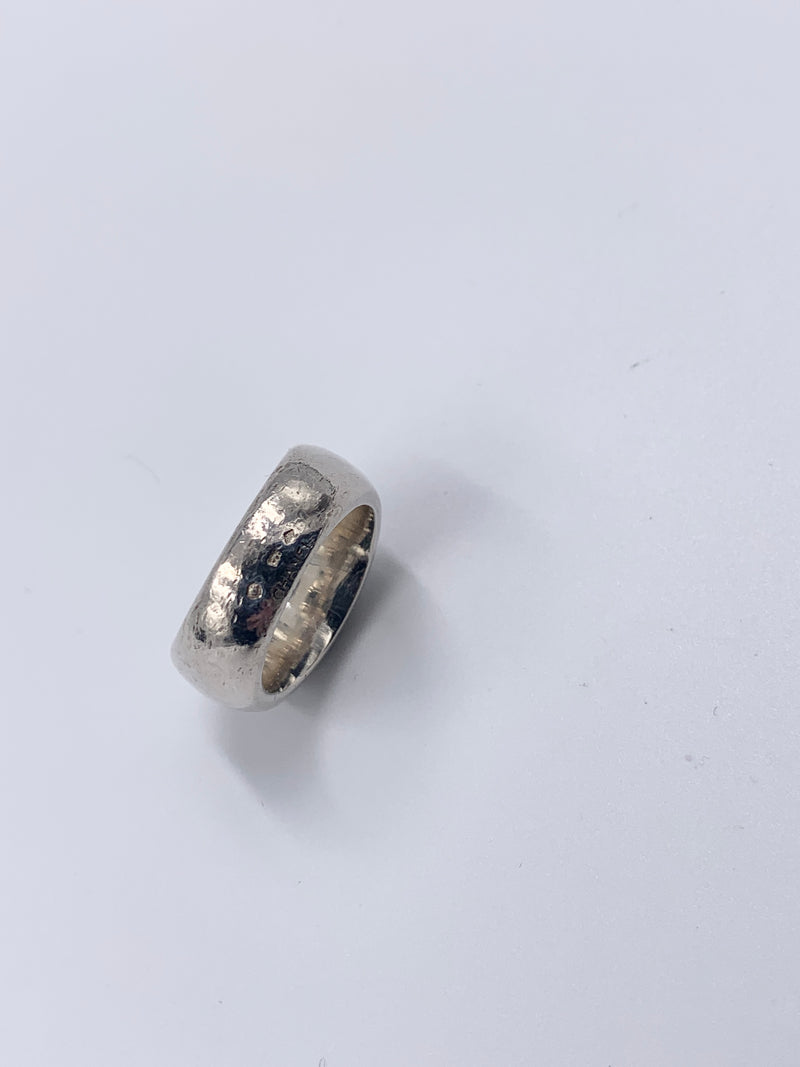 CHANEL 925 Silver Letter Alphabet Wide Ring Size 6 3/4