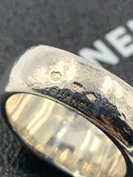 CHANEL 925 Silver Letter Alphabet Wide Ring Size 6 3/4