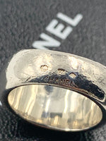 CHANEL 925 Silver Letter Alphabet Wide Ring Size 6 3/4