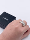 CHANEL 925 Silver Letter Alphabet Wide Ring Size 6 3/4