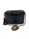 CHANEL Lambskin Black Camera Bag with Tassel