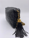 CHANEL Lambskin Black Camera Bag with Tassel