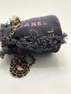 Sold-CHANEL Black Denim Mini Bucket Crossbody Bag