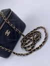 Sold-CHANEL Lambskin Black Top Handle Vanity Case Chain Bag Light Gold Hardware