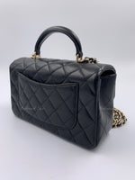 Sold-CHANEL Lambskin Mini Rectangular with Top Handle black/ Gold Hardware