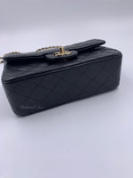 Sold-CHANEL Lambskin Mini Rectangular with Top Handle black/ Gold Hardware