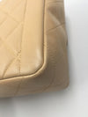 Sold-CHANEL Lambskin Double Chain Single Flap Bag Beige/gold hardware