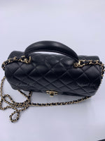 Sold-CHANEL Lambskin Mini Rectangular with Top Handle black/ Gold Hardware