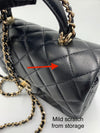 Sold-CHANEL Lambskin Mini Rectangular with Top Handle black/ Gold Hardware