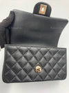 Sold-CHANEL Lambskin Mini Rectangular with Top Handle black/ Gold Hardware