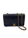 CHANEL Vintage Lambskin Medium Full Flap Bag black/gold hardware